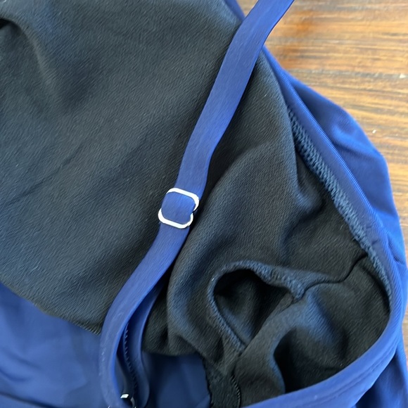 NWT{Hold Pose}Sz S High Neck Midnight Blue Tankini & Bottoms - Picture 7 of 14